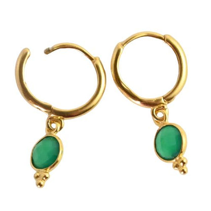 Euro Gold Gemstone Huggies A9b