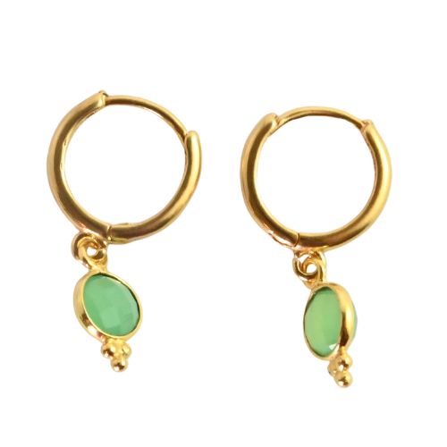 Euro Gold Gemstone Huggies