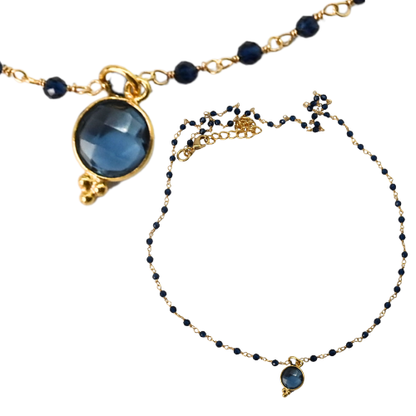 New ! Euro Gold 45 cm Gemstone Chain Necklace A1