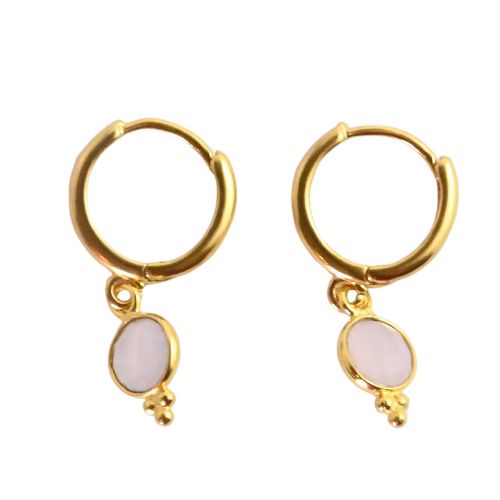 Euro Gold Gemstone Huggies A9b