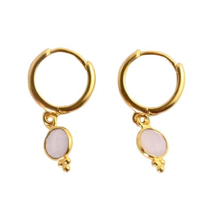 Euro Gold Gemstone Huggies A9b