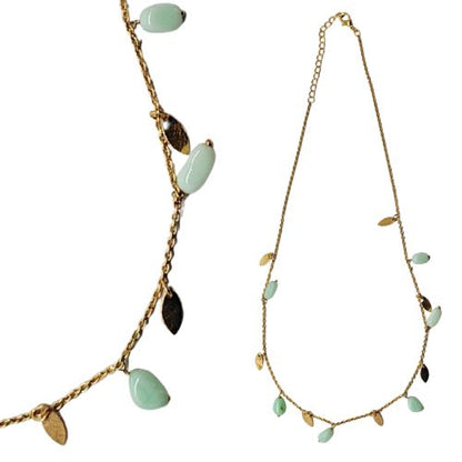 Euro Gold  Necklace Assorted Gemstones 45 cm  a199