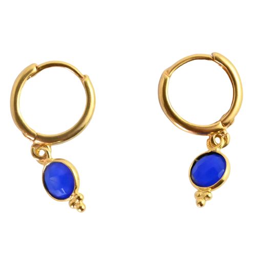 Euro Gold Gemstone Huggies A9b