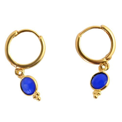 Euro Gold Gemstone Huggies A9b