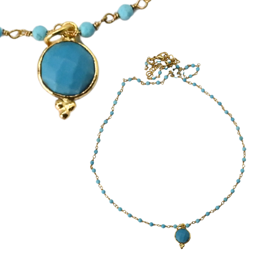 New ! Euro Gold 45 cm Gemstone Chain Necklace A1