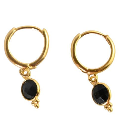 Euro Gold Gemstone Huggies A9b