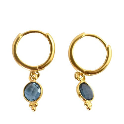 Euro Gold Gemstone Huggies A9b