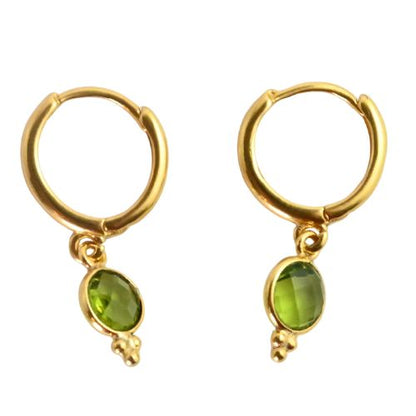 Euro Gold Gemstone Huggies A9b
