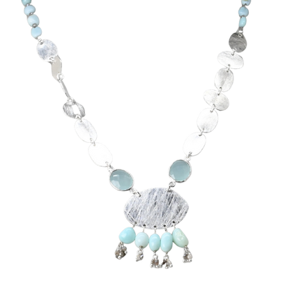 Euro Silver Gemstone Necklace AC326