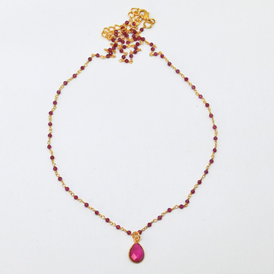 Euro Gold  Assorted Gemstones 45 cm plus 5 cm extender chain Necklace A1.