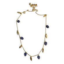 Euro Gold Tassle Necklace Assorted Gemstones 40 cm  B199