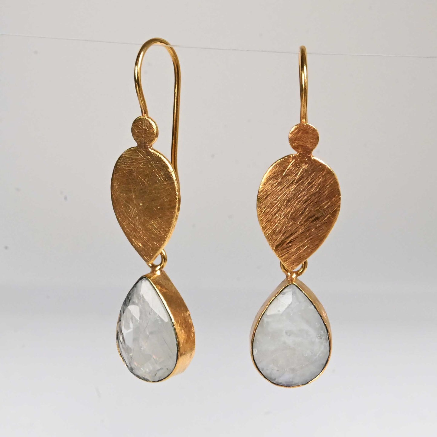 Euro Gold Gemstone Earrings- A197a