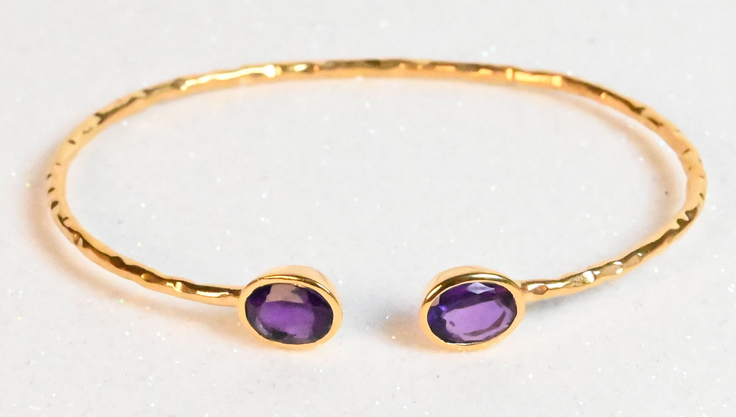 Euro Gold cuff bangle with gems- A21