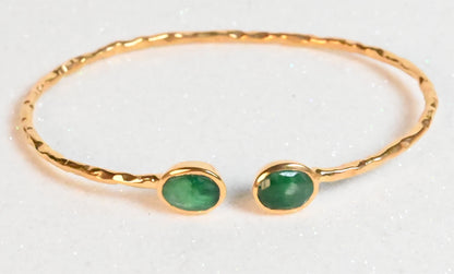 Euro Gold cuff bangle with gems- A21