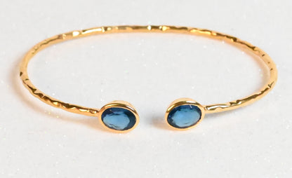 Euro Gold cuff bangle with gems- A21
