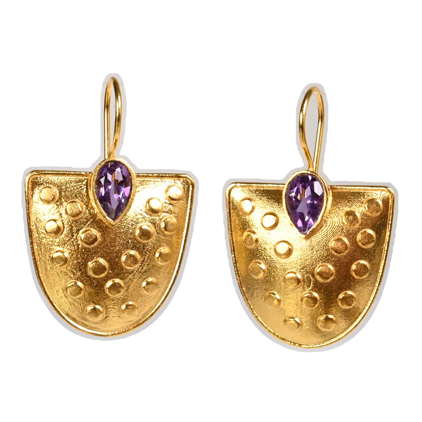 Euro Gold Gemstone Earrings- A221