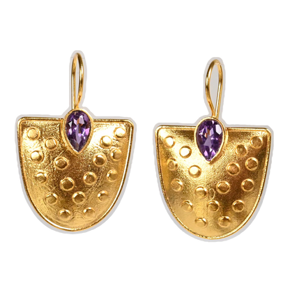 Euro Gold Gemstone Earrings- A221