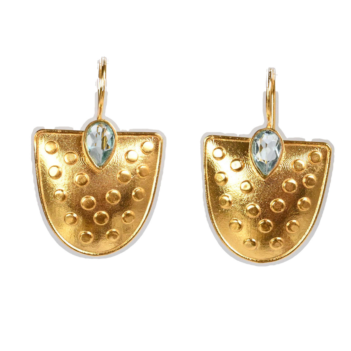 Euro Gold Gemstone Earrings- A221