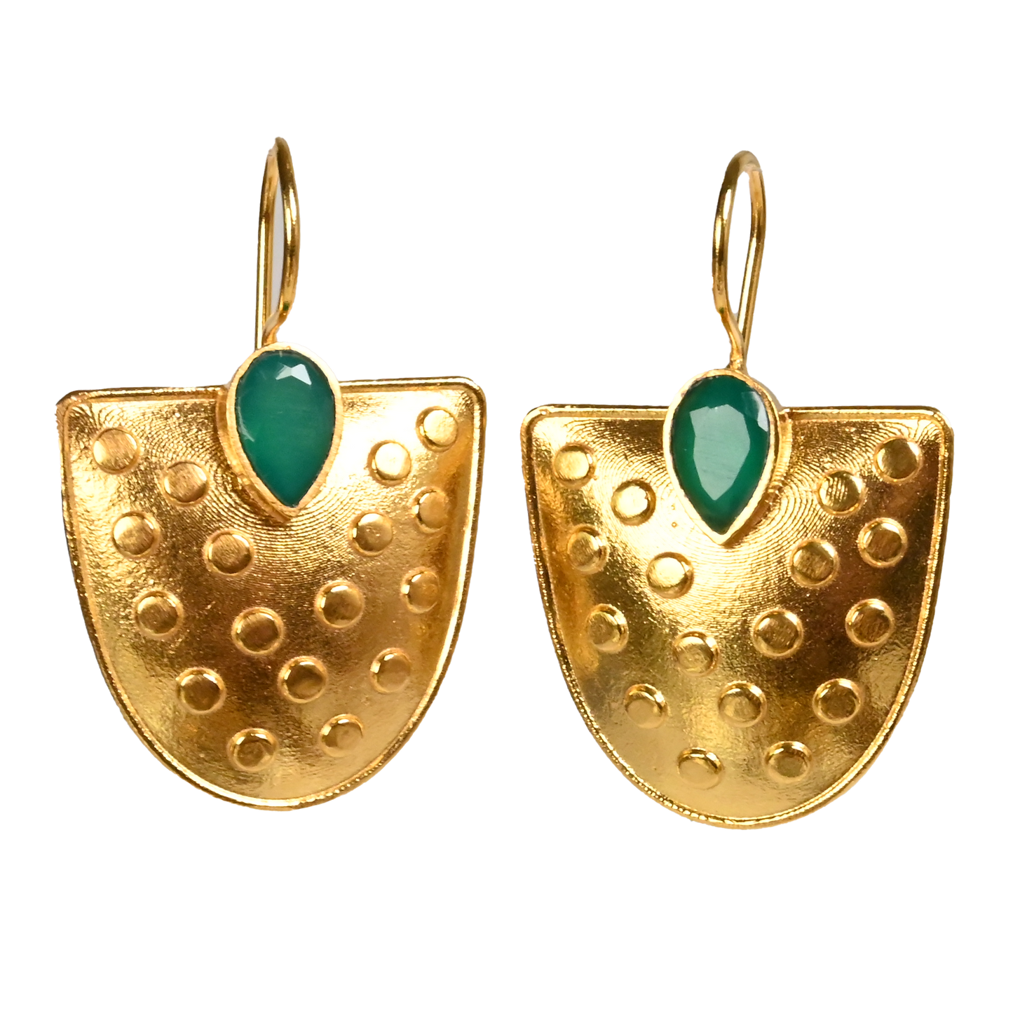 Euro Gold Gemstone Earrings- A221