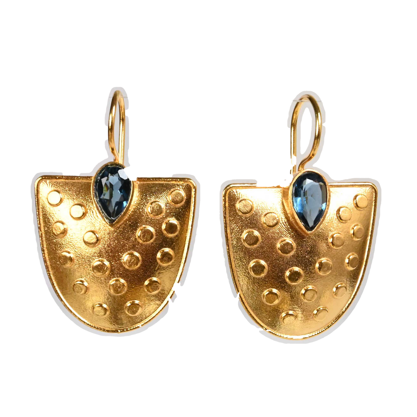 Euro Gold Gemstone Earrings- A221