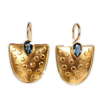 Euro Gold Gemstone Earrings- A221