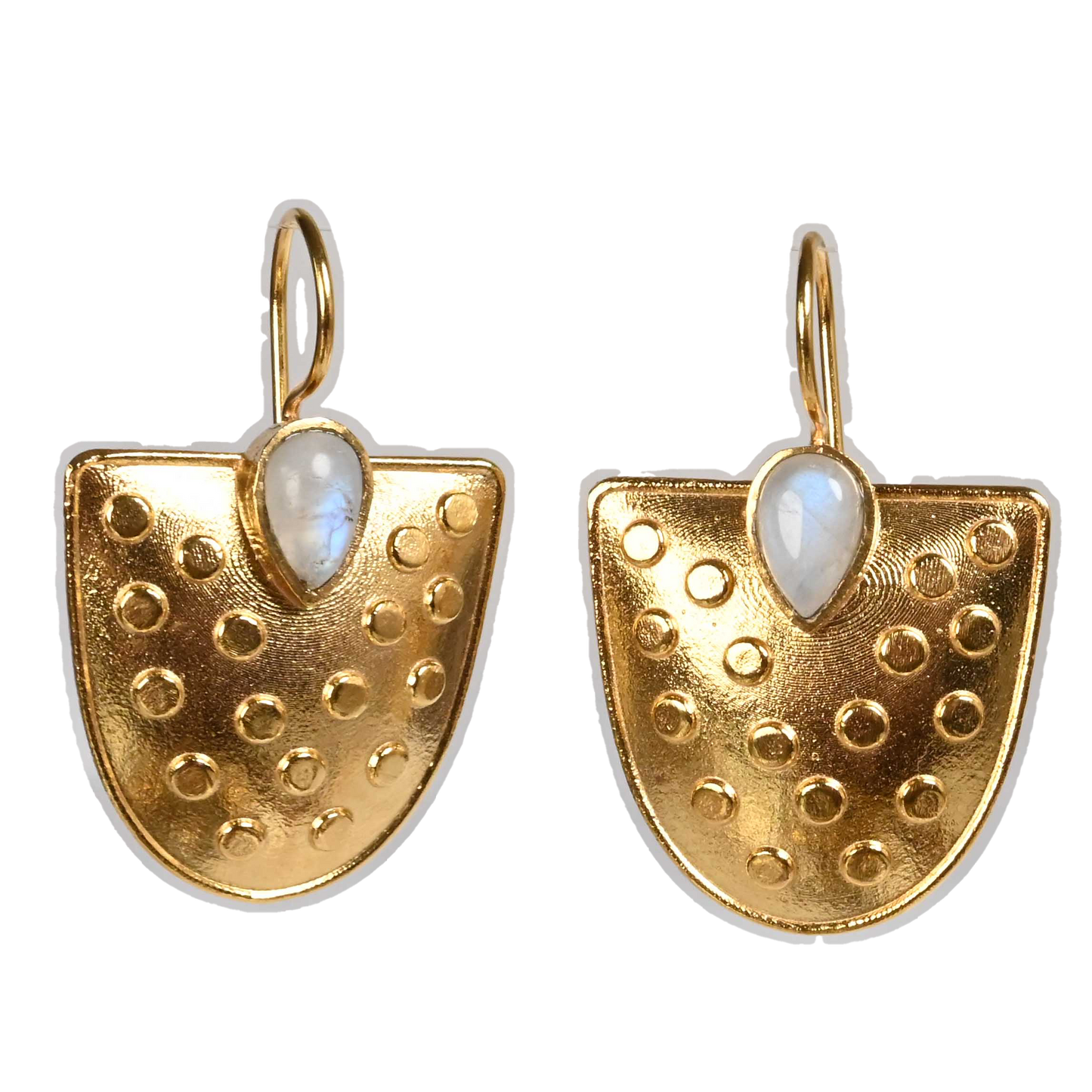 Euro Gold Gemstone Earrings- A221