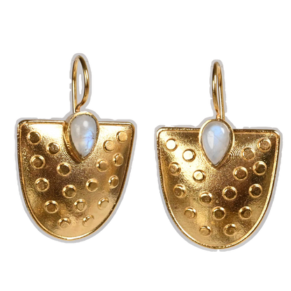 Euro Gold Gemstone Earrings- A221