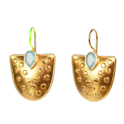 Euro Gold Gemstone Earrings- A221