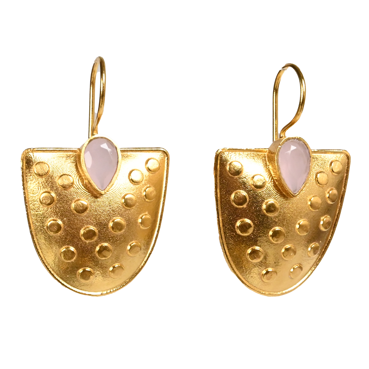 Euro Gold Gemstone Earrings- A221