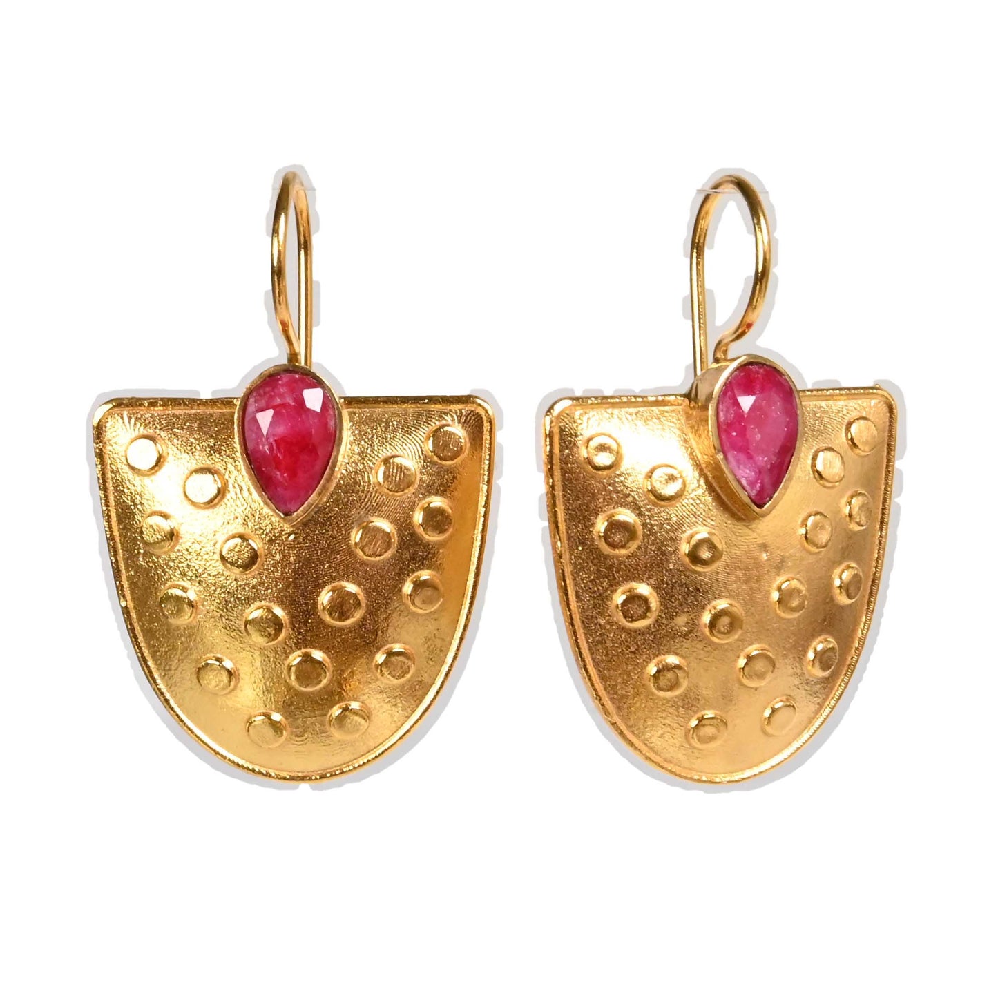 Euro Gold Gemstone Earrings- A221