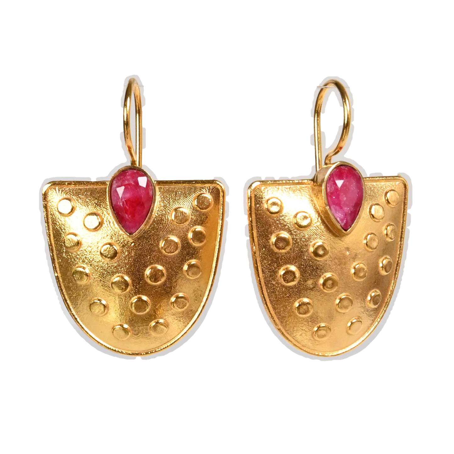 Euro Gold Gemstone Earrings- A221