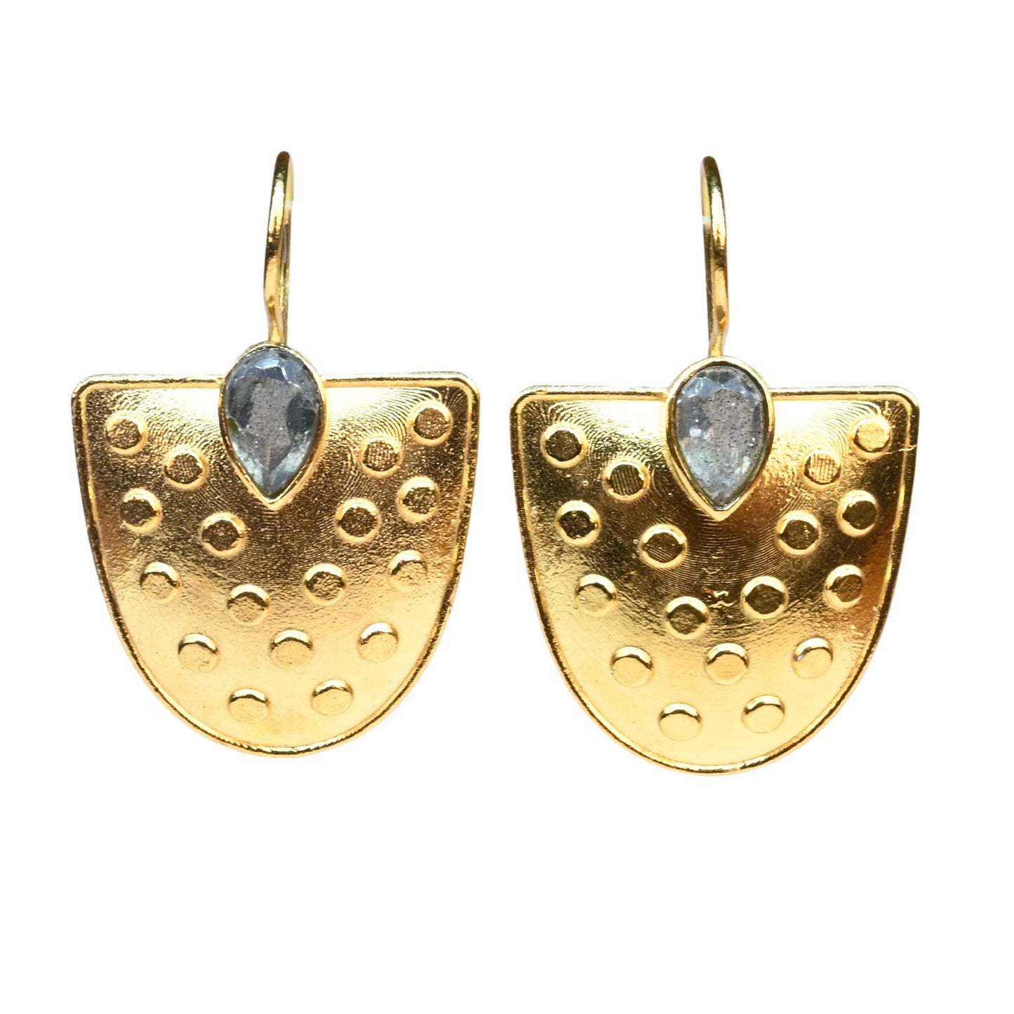 Euro Gold Gemstone Earrings- A221