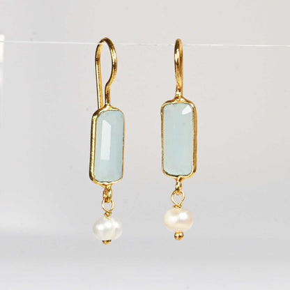 Euro Gold Gemstone Earrings- A222