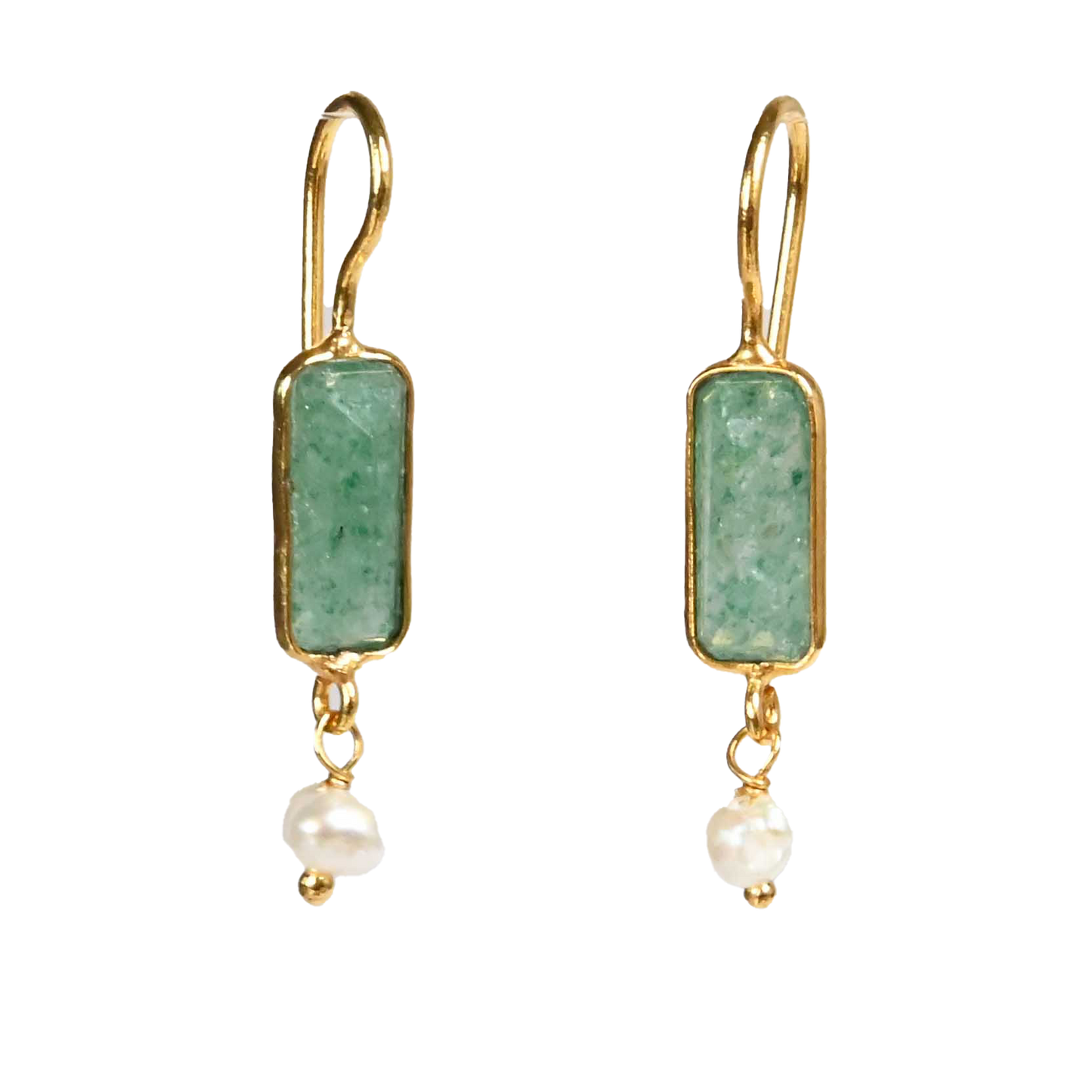 Euro Gold Gemstone Earrings- A222