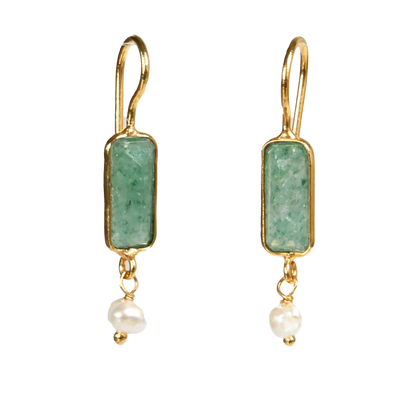 Euro Gold Gemstone Earrings- A222