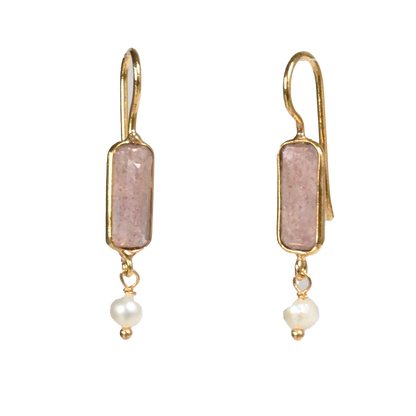 Euro Gold Gemstone Earrings- A222