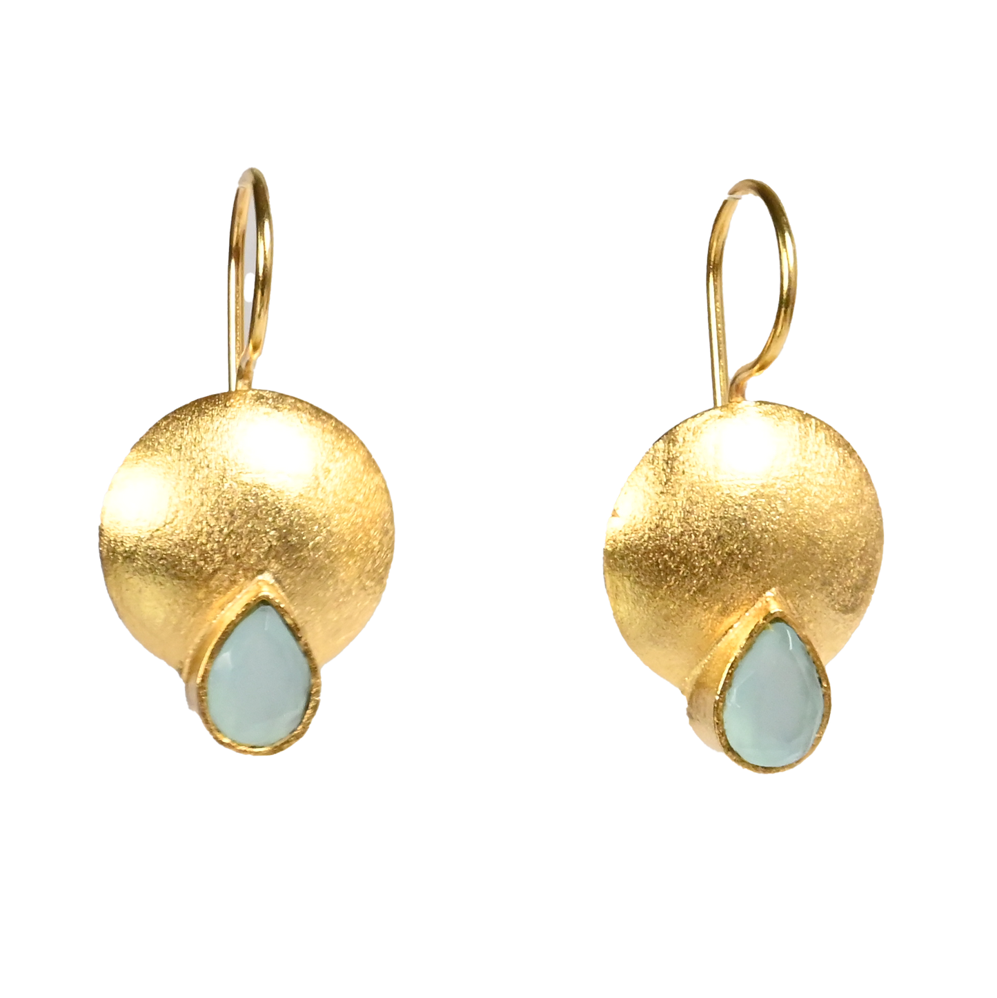 Euro Gold Gemstone Earrings- A223