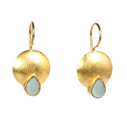 Euro Gold Gemstone Earrings- A223