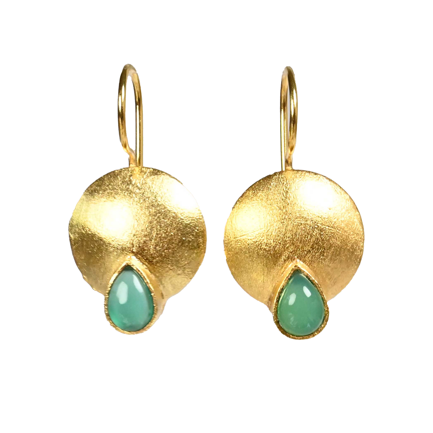 Euro Gold Gemstone Earrings- A223