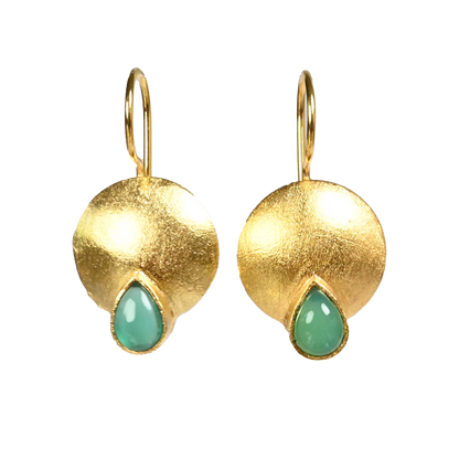 Euro Gold Gemstone Earrings- A223