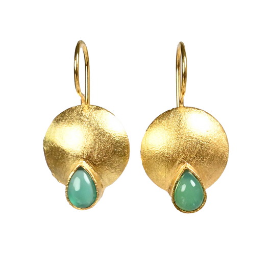Euro Gold Gemstone Earrings- A223