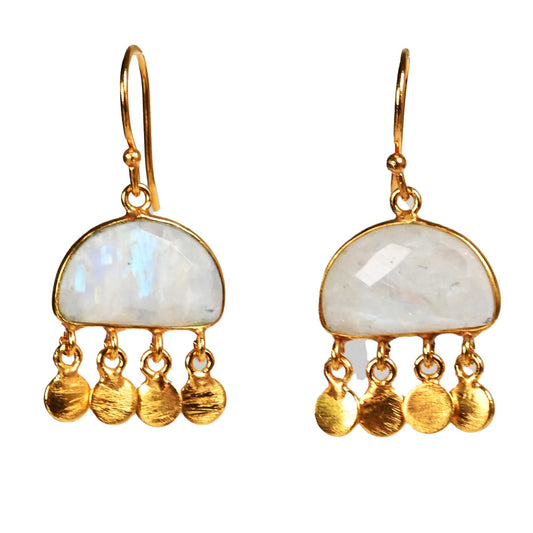 Euro Gold Gemstone Earrings- A224