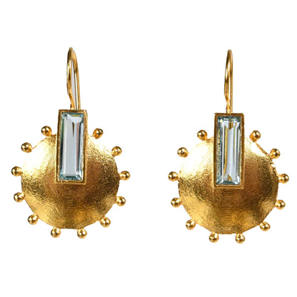 Euro Gold Gemstone Earrings- A228