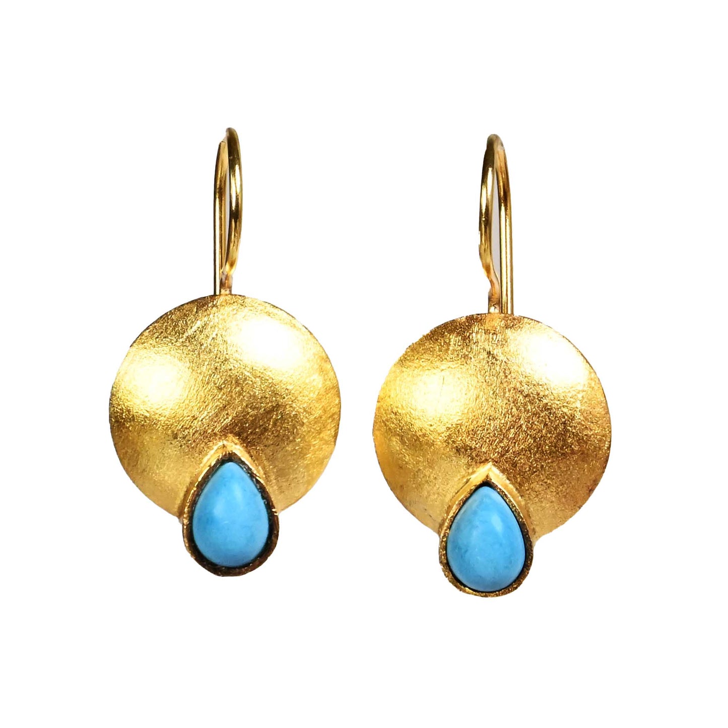 Euro Gold Gemstone Earrings- A223