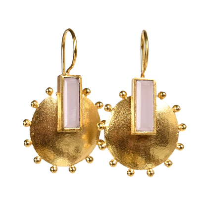 Euro Gold Gemstone Earrings- A228