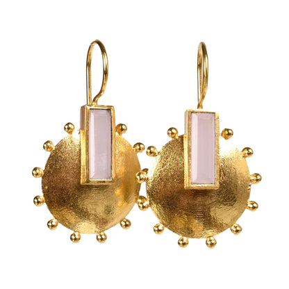 Euro Gold Gemstone Earrings- A228