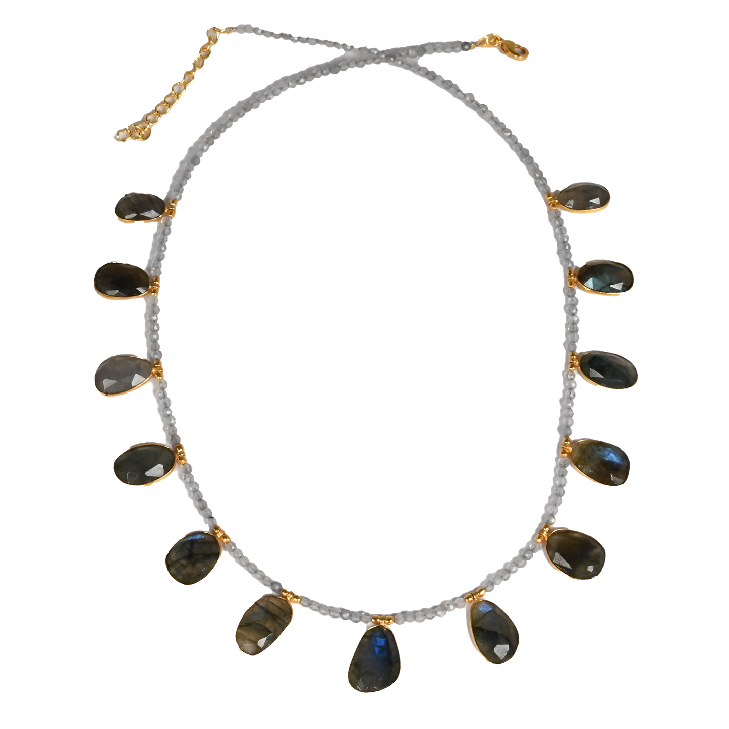 Euro Gold Gemstone Necklace 50 cm  A229