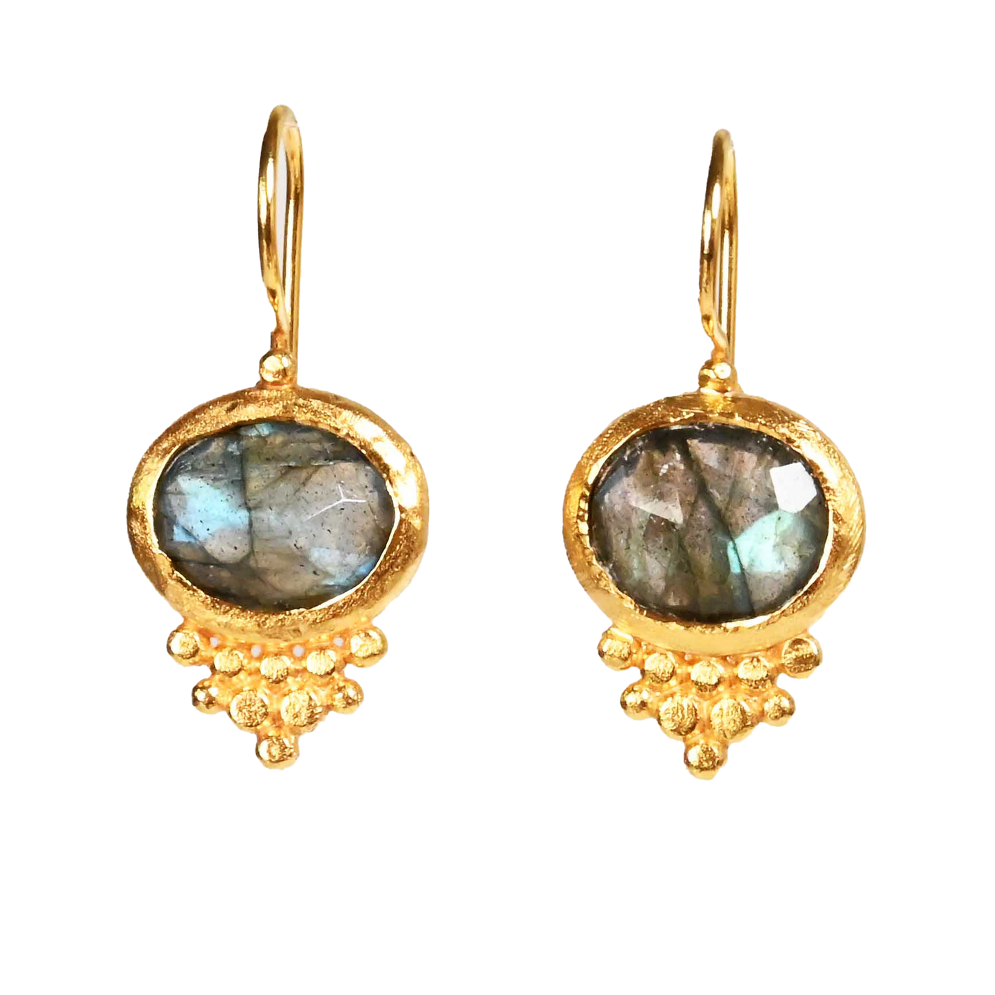 Euro Gold gemstone earrings - A238