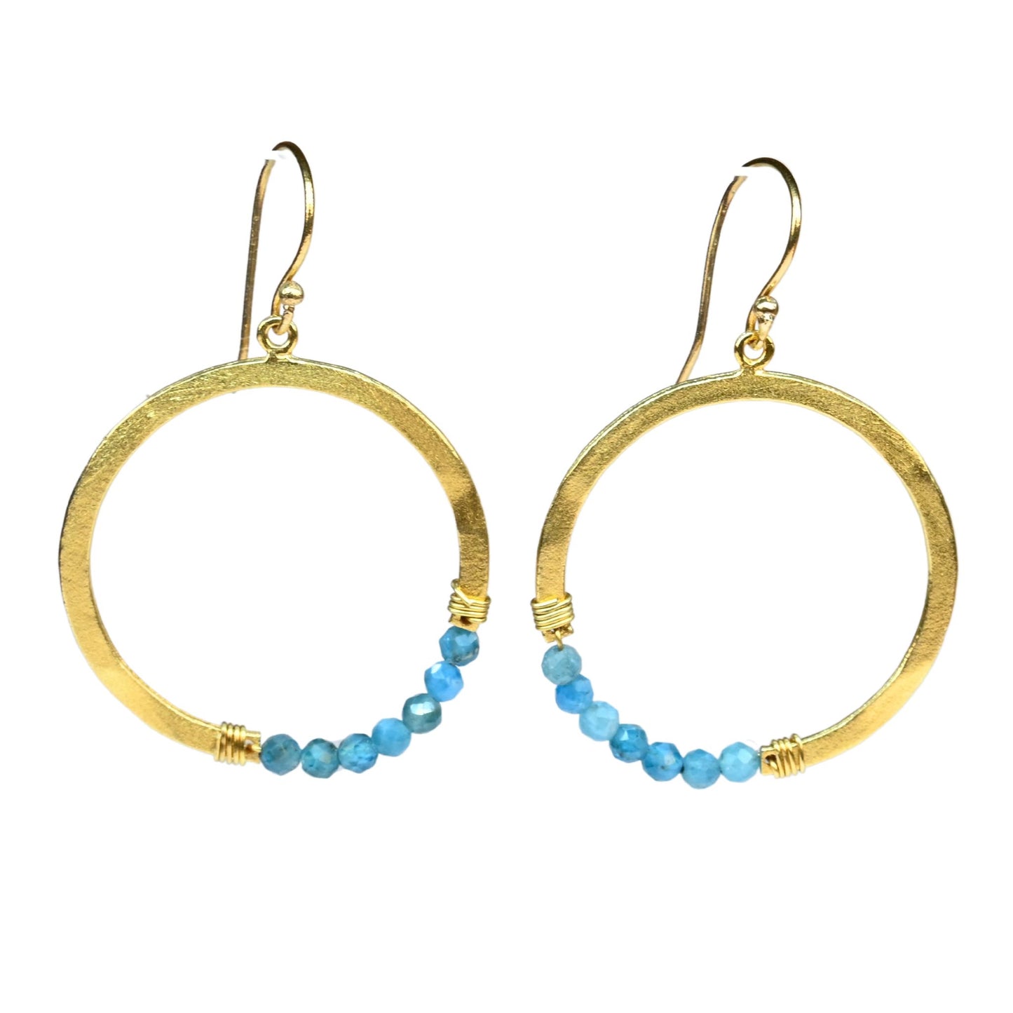 Euro Gold Hoop Earrings-many Gemstone  varieties A239