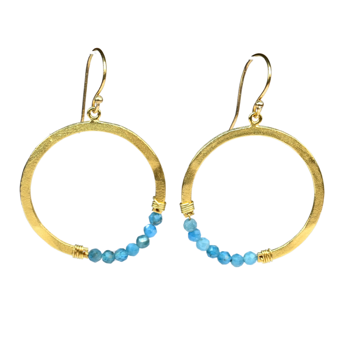 Euro Gold Hoop Earrings-many Gemstone  varieties A239